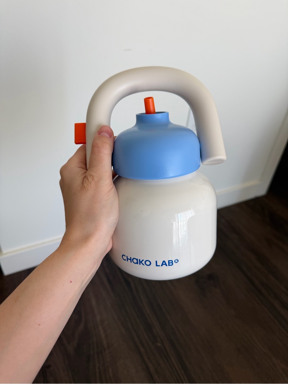 CHAKO LAB Blue & White  Water Bottle with Handle